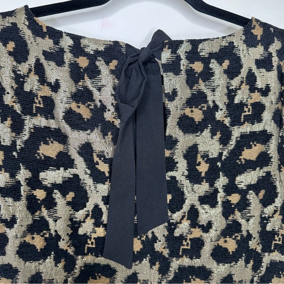 Anthropologie Hutch Metallic Leopard Jacquard Blouse - Picture 8 of 11